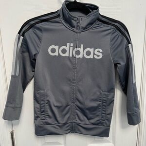 Boys size 7 Adidas full zip gray long sleeve sweatshirt youth